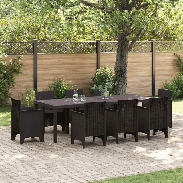 vidaXL Tuinstafel Bruin 250 x 100 x 73 cm poly rattan, foto 2