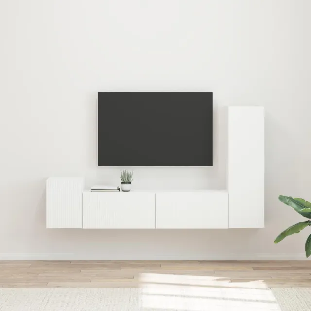vidaXL Tv-meubelset 4 st 30 x 31 x 100 cm Wit, foto 2