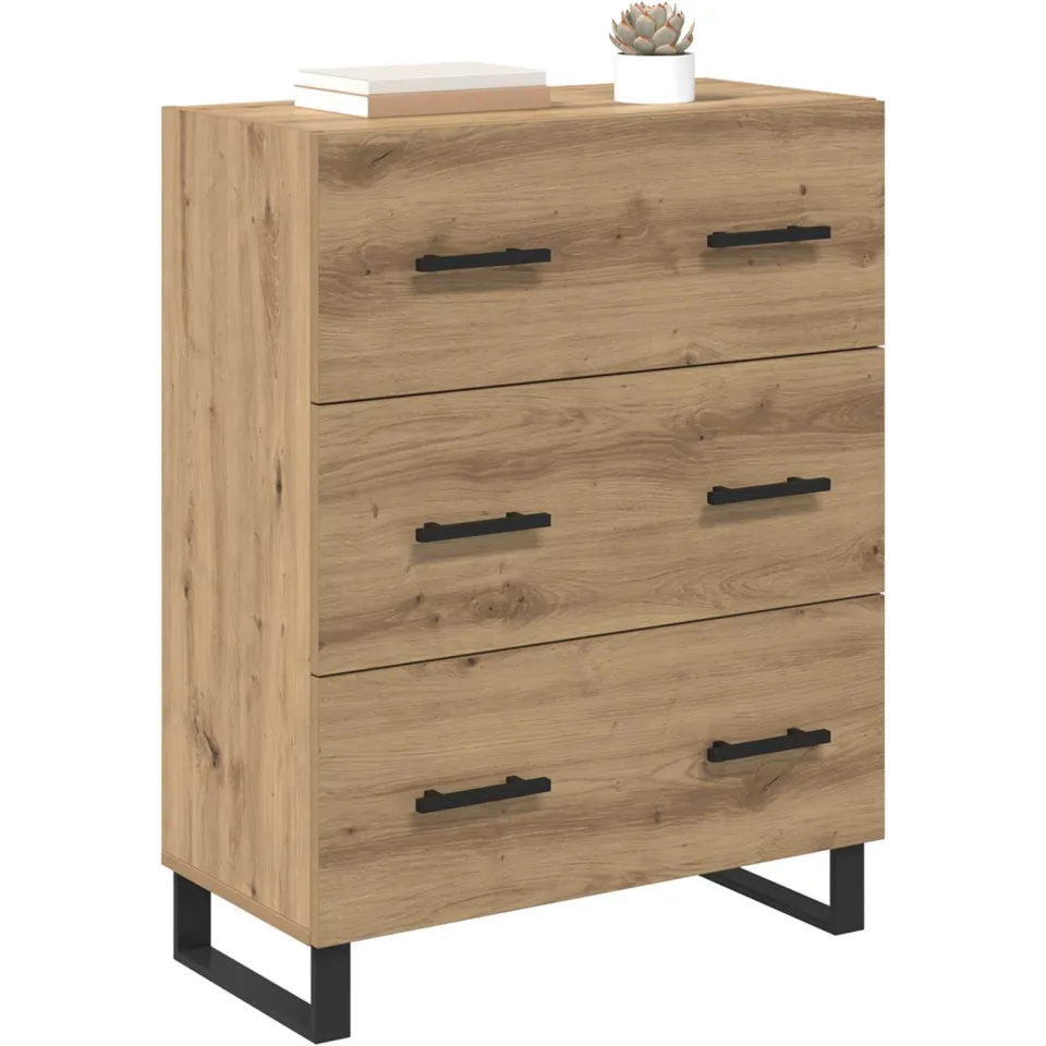vidaXL Dressoir Artisan Eiken 69,5 x 34 x 90 cm Bruin