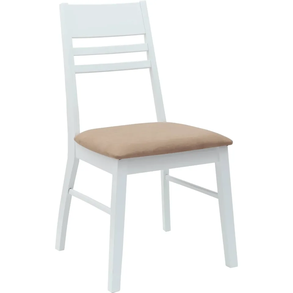 vidaXL Eettafelstoelen 2 st Massief Rubberhout Wit 43 x 54 x 89 cm, foto 4
