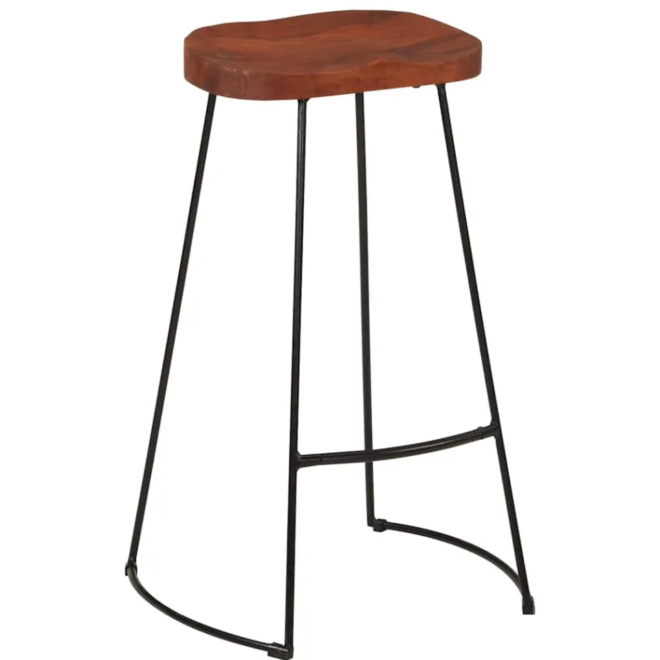 vidaXL Barkrukken 2 st Gavin 50x40x78 cm massief mangohout Bruin
