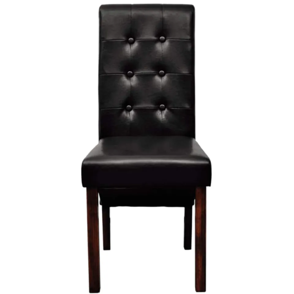 vidaXL Eetkamerstoelen 2 st kunstleer zwart