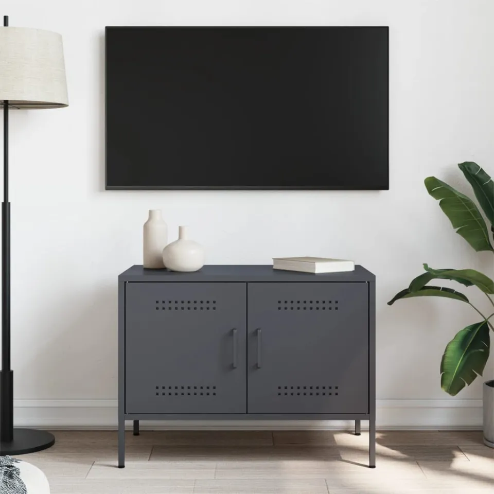 vidaXL Tv-meubel 68x39x50,5 cm staal antracietkleurig, foto 3