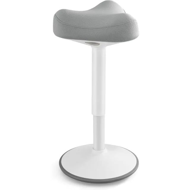 Songmics Kruk, Staande Kruk, 360° Kantelbaar, Bureaustoel, In hoogte verstelbaar 58–83 cm, Groot Voetstuk, Antislip, Modern, Grijs (model OSC008G01)