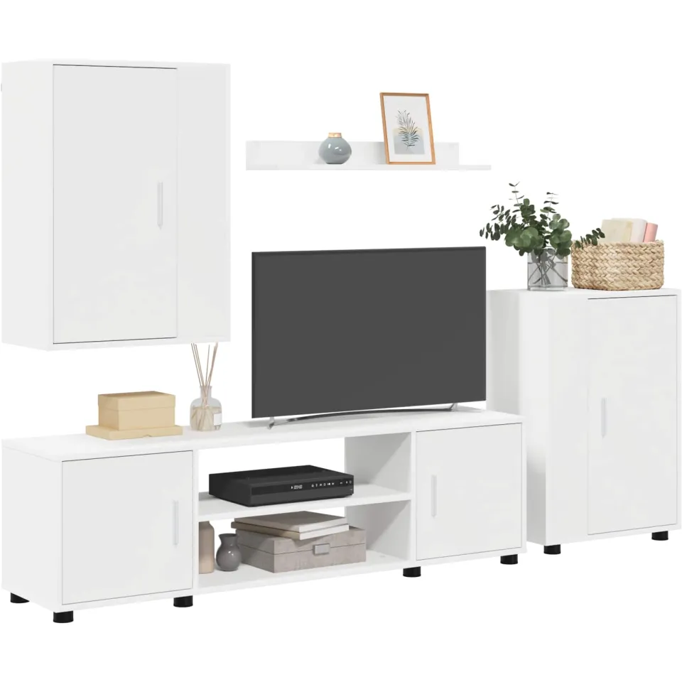 vidaXL Tv-meubelset 140 x 40 x 33 cm Wit