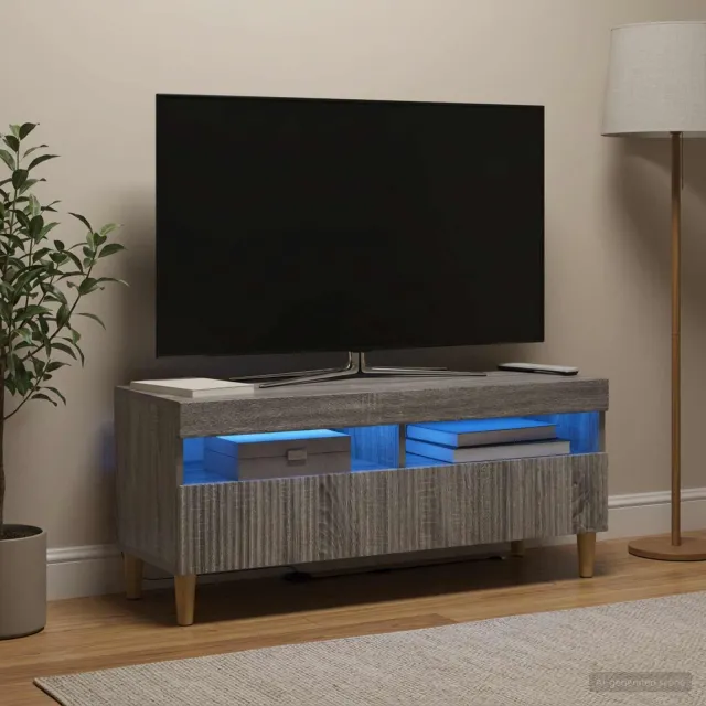 vidaXL LED tv-meubel ARNHEM 100 x 35 x 43 cm Grijs Sonoma Bewerkt hout