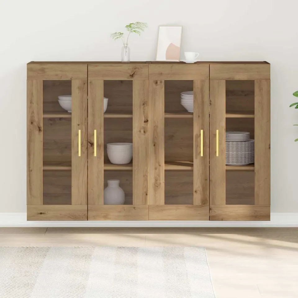 vidaXL Wandkasten 2 st Artisan Eiken 69,5 x 34 x 90 cm Bewerkt hout, foto 4