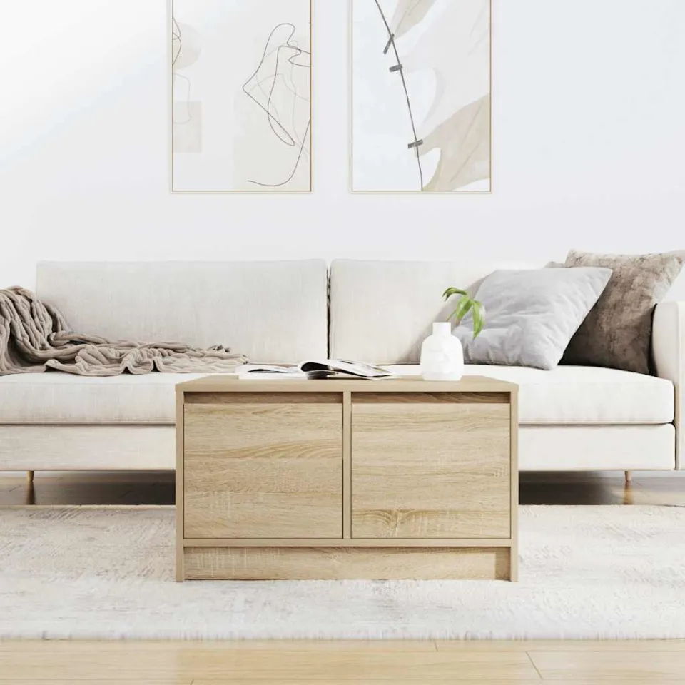 vidaXL Salontafel met lades 70,5x70x40 cm Sonoma eikenkleurig, foto 3
