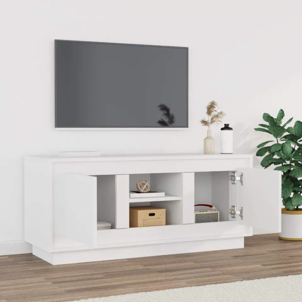 vidaXL Tv-meubel 102x35x45 cm bewerkt hout wit, foto 3