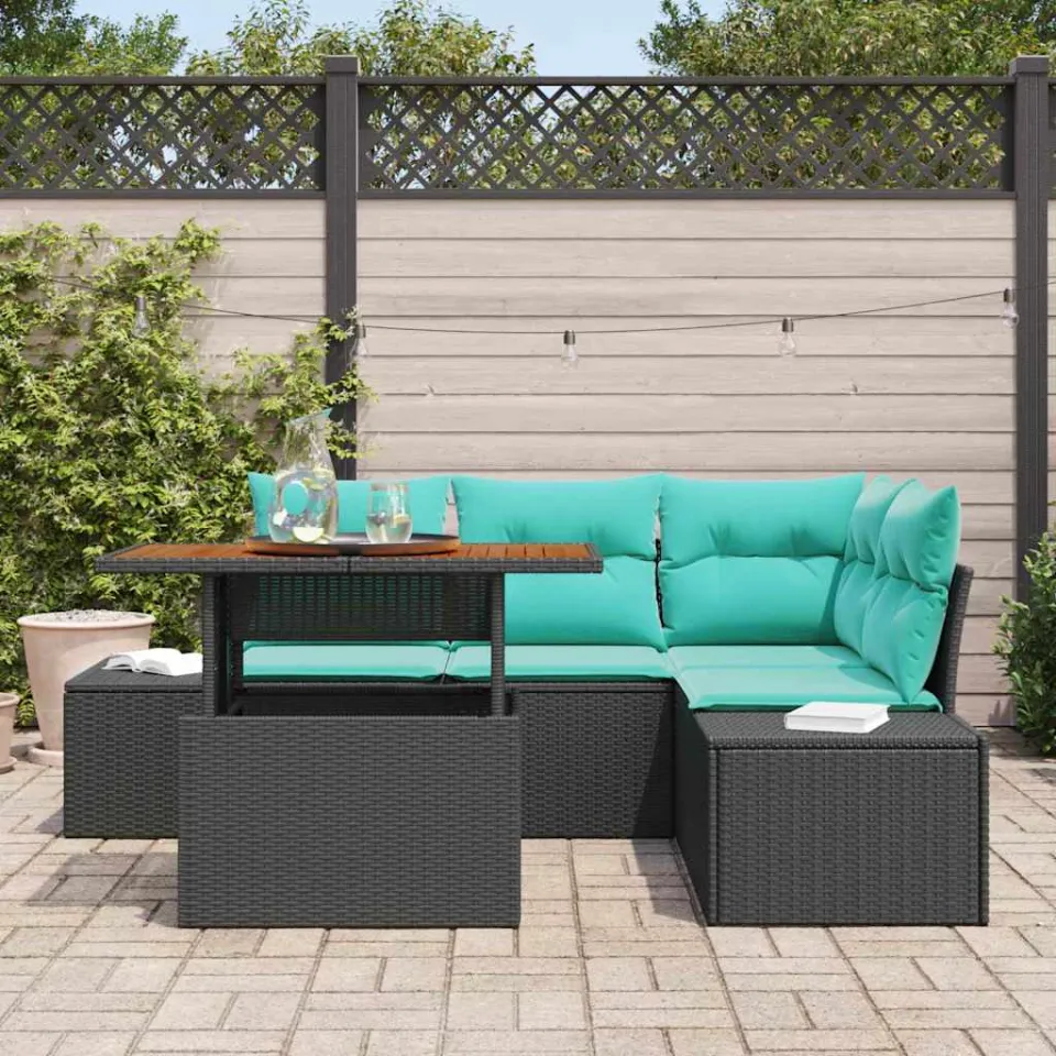 vidaXL Tuin Sofa Set 5 st Bruin poly rattan, foto 3