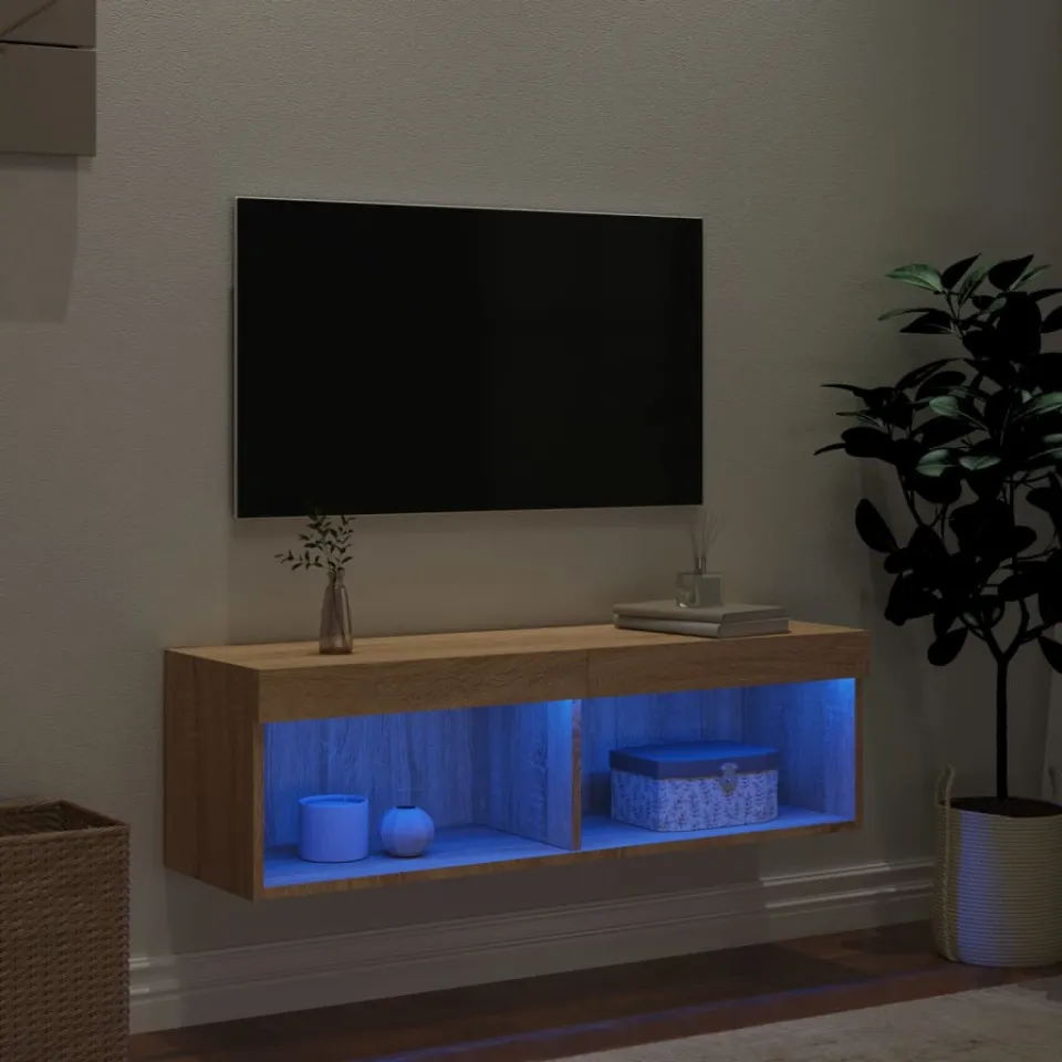 vidaXL Tv-meubel met LED-verlichting 100x30x30 cm sonoma eikenkleurig, foto 3