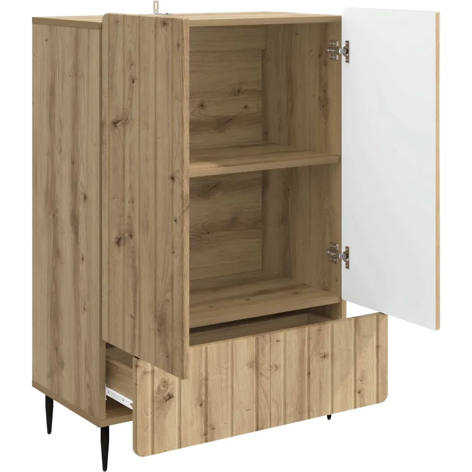vidaXL Dressoir Artisanaal eiken 66 x 34,5 x 97 cm Bewerkt hout Bruin