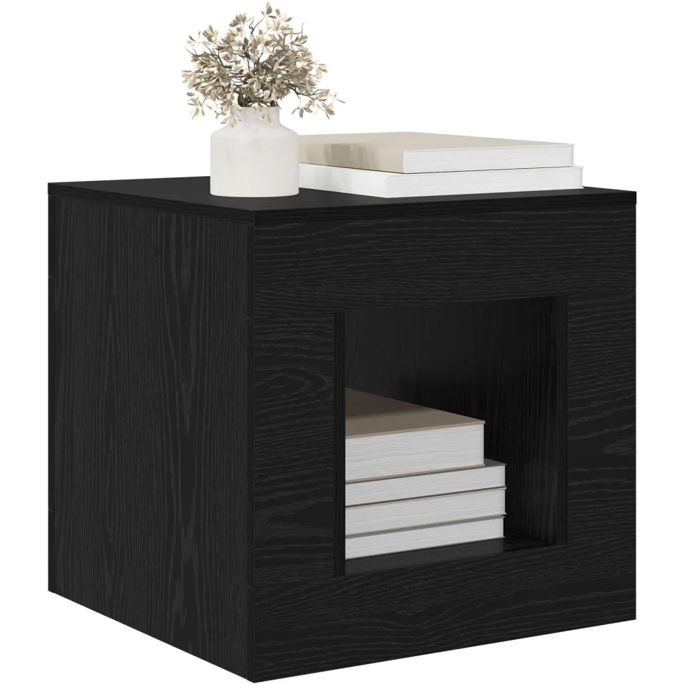 vidaXL Salontafel Zwart eiken 51.5 x 50 x 50 cm Bewerkt hout