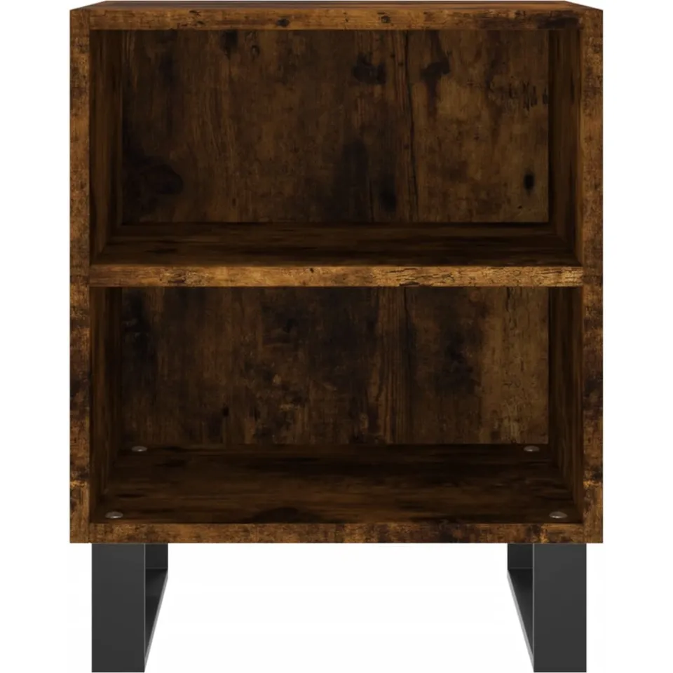 vidaXL Nachtkastje 40x30x50 cm bewerkt hout gerookt eikenkleurig Bruin