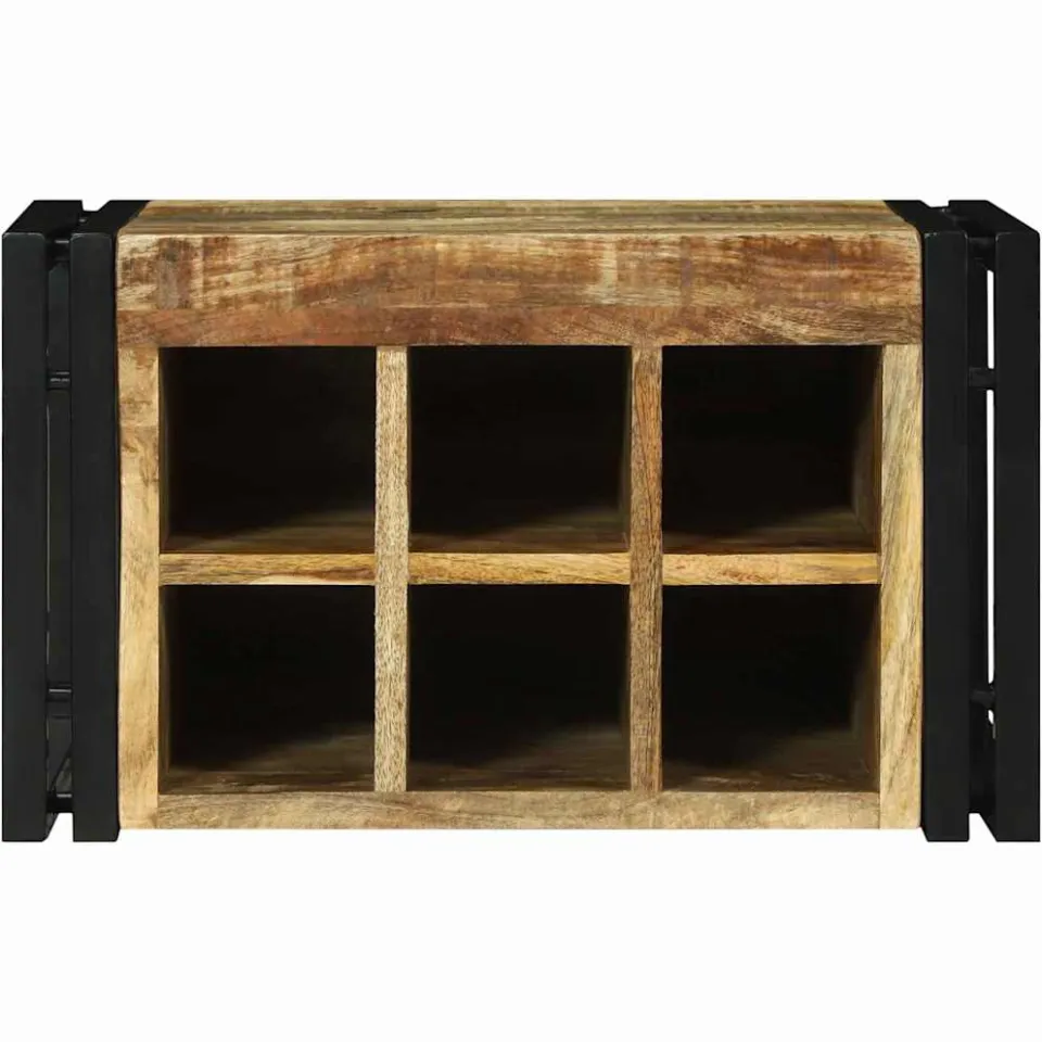 vidaXL Wijnrek 2 st 46 x 35 x 27,5 cm Massief Mango Hout bruin, foto 3