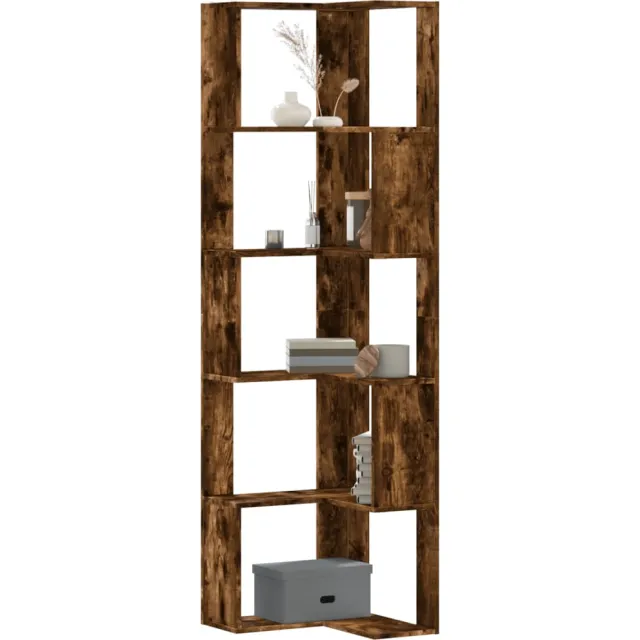 vidaXL Boekenkast 5-laags hoek 50x50x179 cm bewerkt hout gerookt eiken Bruin