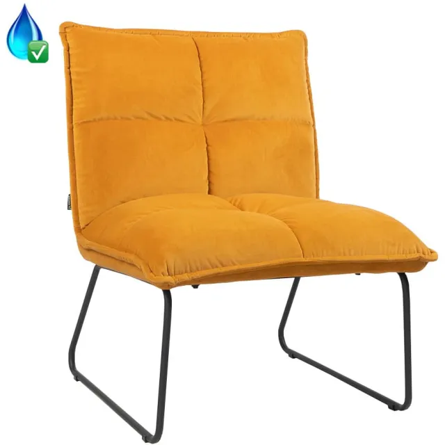 NordXL Fauteuil Malaga okergeel velvet
