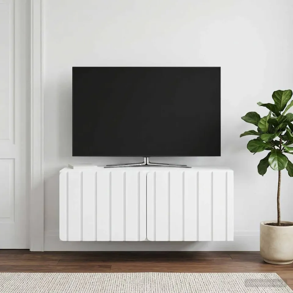 vidaXL Wandbeugel TV-kast 78,5 x 41 x 30 cm Wit Bewerkt hout, foto 4