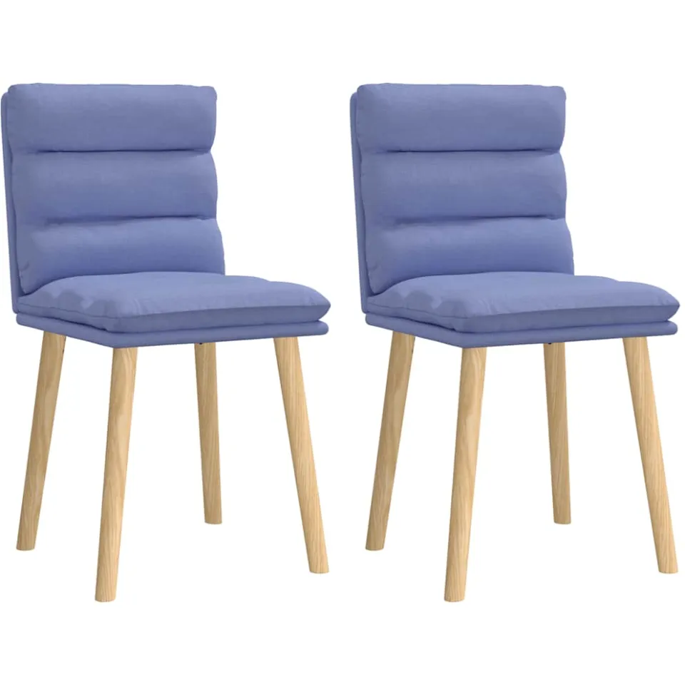 vidaXL Eetkamerstoelen 2 st stof jeansblauw blauw, foto 3