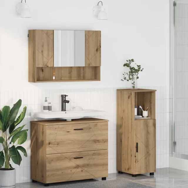 vidaXL Badkamermeubelset 3 st Artisan Eiken 76,5 x 35 x 64 cm Bruin