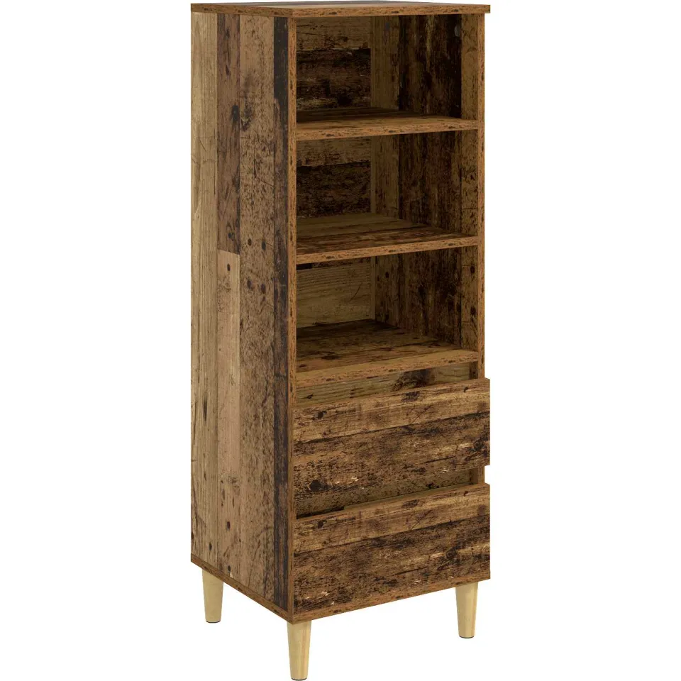 vidaXL Hoge kast Oud hout 40 x 36 x 110 cm Bewerkt hout bruin, foto 3