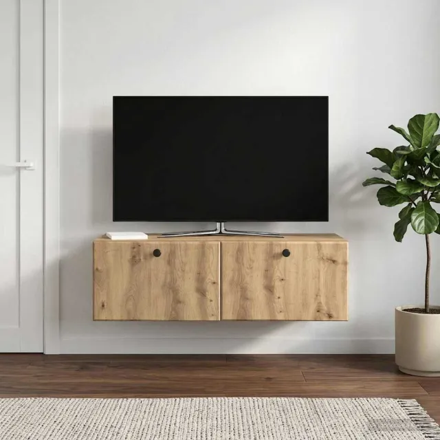 vidaXL Wandbeugel TV-kast 98 x 41 x 30 cm Artisanaal eiken Bruin
