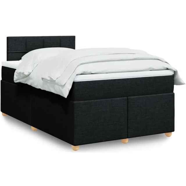 vidaXL Boxspring met matras stof zwart 120x190 cm