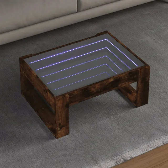 vidaXL Salontafel met Infinity LED 70x53x30 cm gerookt eikenkleurig, foto 2