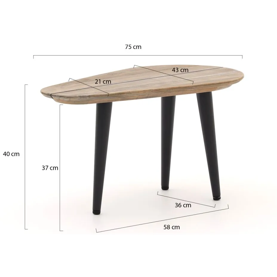 ROUGH Furniture ROUGH-K lounge tuintafel 43x75x40cm taupe, foto 2