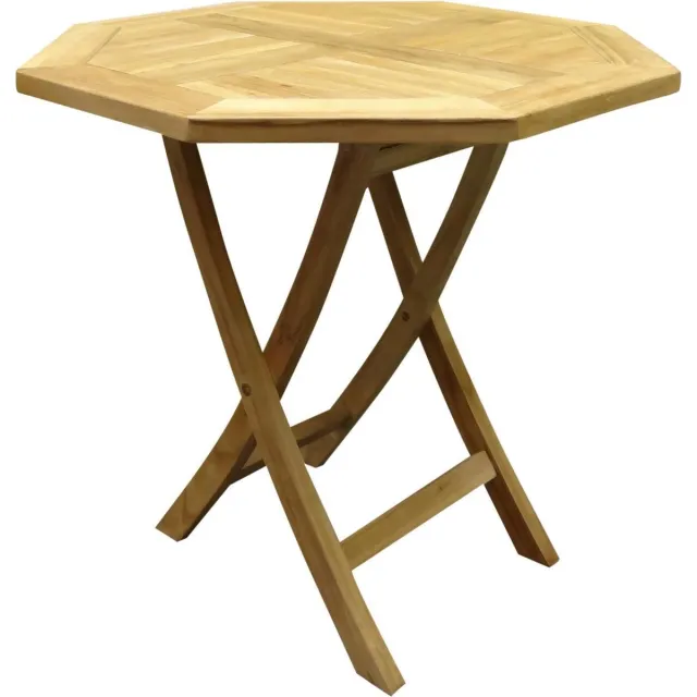 AVH-Outdoor Tuinmeubelen Klaptafel 80 cm achtkantig teak Bruin / Terre