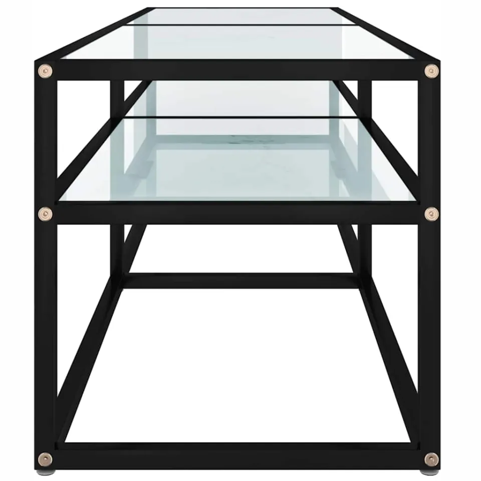 vidaXL Tv-meubel 140x40x40,5 cm gehard glas witmarmerkleurig, foto 3