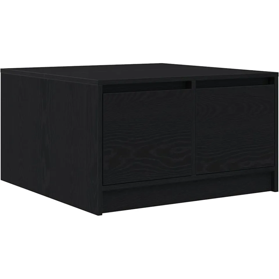 vidaXL Salontafel met lades 70,5x70x40 cm zwart eikenkleurig