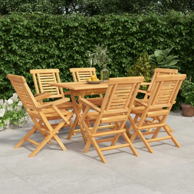 vidaXL 7-delige Tuinset massief teakhout bruin, foto 2