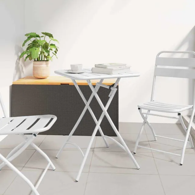 vidaXL Bistrotafel Wit 55 x 55 x 72,5 cm Poedercoating staal, foto 2