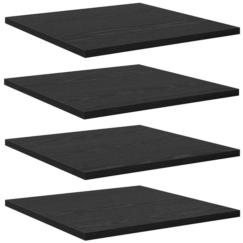 vidaXL Boekenplank Bord 3-laags 4 st 40 x 40 x 1,5 cm Bewerkt hout Zwart