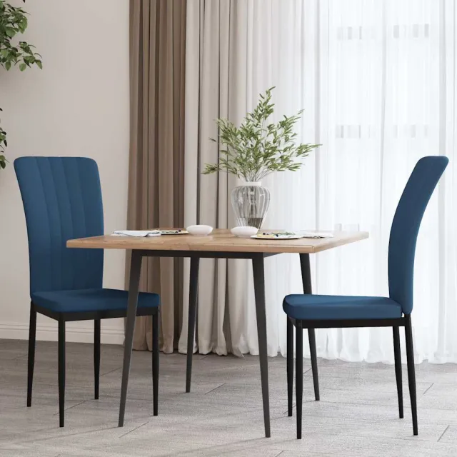 vidaXL Eetkamerstoelen 2 st fluweel donkergroen