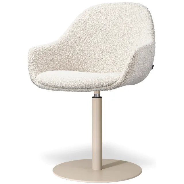 Nolon Niva-Mae draaibare tulp eetkamerstoel bouclé beige - beige onderstel