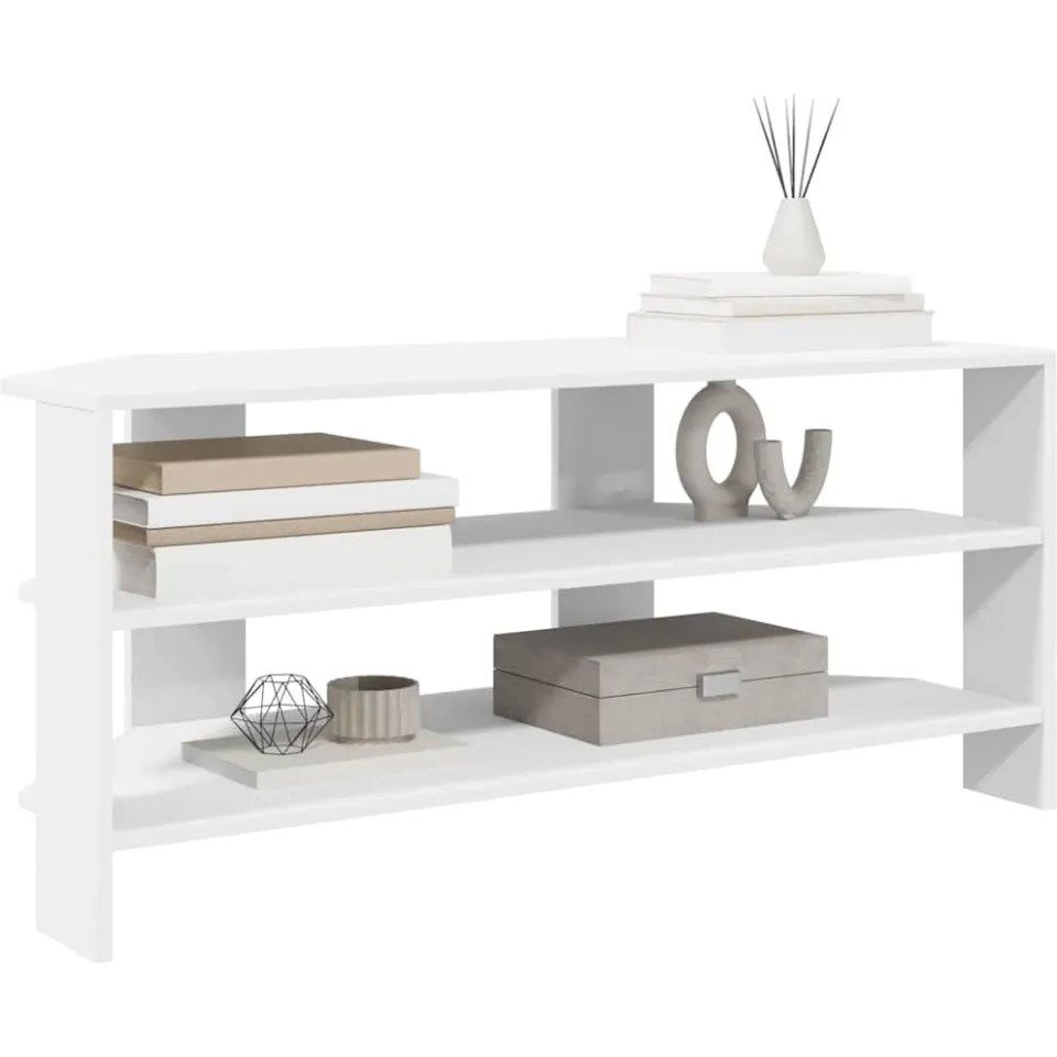 vidaXL HoekTVKast 100 x 40,5 x 45 cm Wit Bewerkt hout