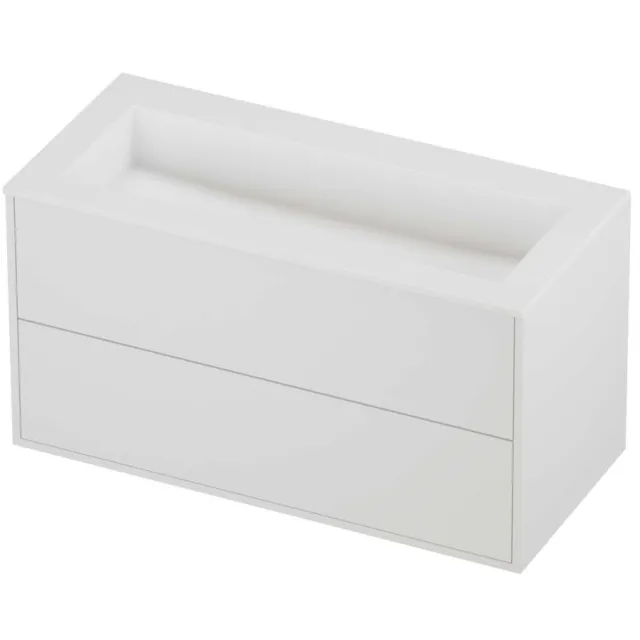 Proline Aristo Badmeubelset Polystone Elegant 2 Laden 100x46x54 cm Mat Wit Mat White