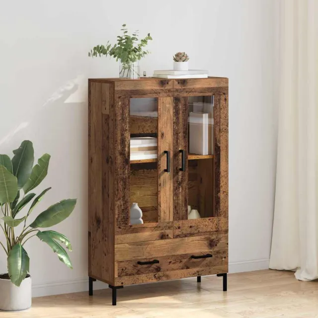 vidaXL Highboard Oud Hout 69,5 x 31 x 115 cm Bewerkt hout Bruin