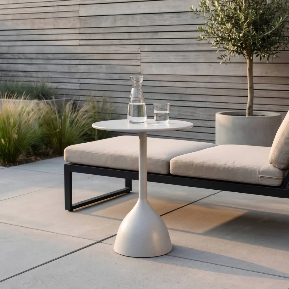 Studio LIVIT bistro tafel Ghia crushed stone bianco, foto 4