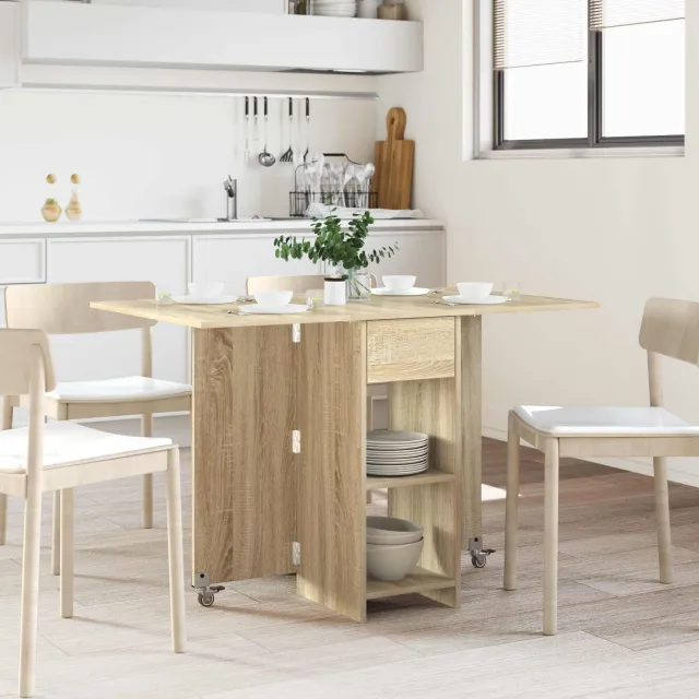 vidaXL Eettafel 115 x 70 x 75 cm Bewerkt hout Sonoma Eiken Rechthoekig Bruin
