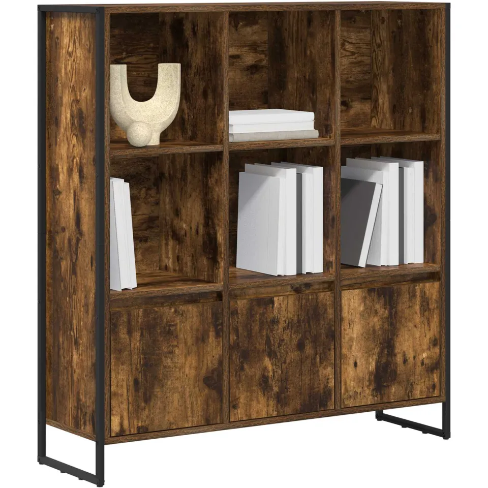vidaXL Boekenkast 99,5 x 30 x 108 cm Bewerkt hout Rook Eik Bruin