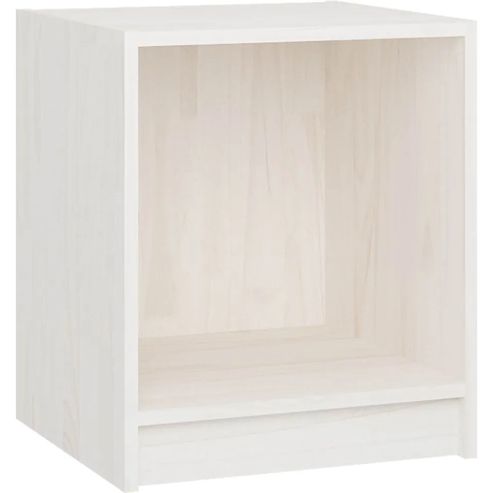 vidaXL Nachtkastjes 2 st 35,5x33,5x41,5 cm massief grenenhout wit, foto 4
