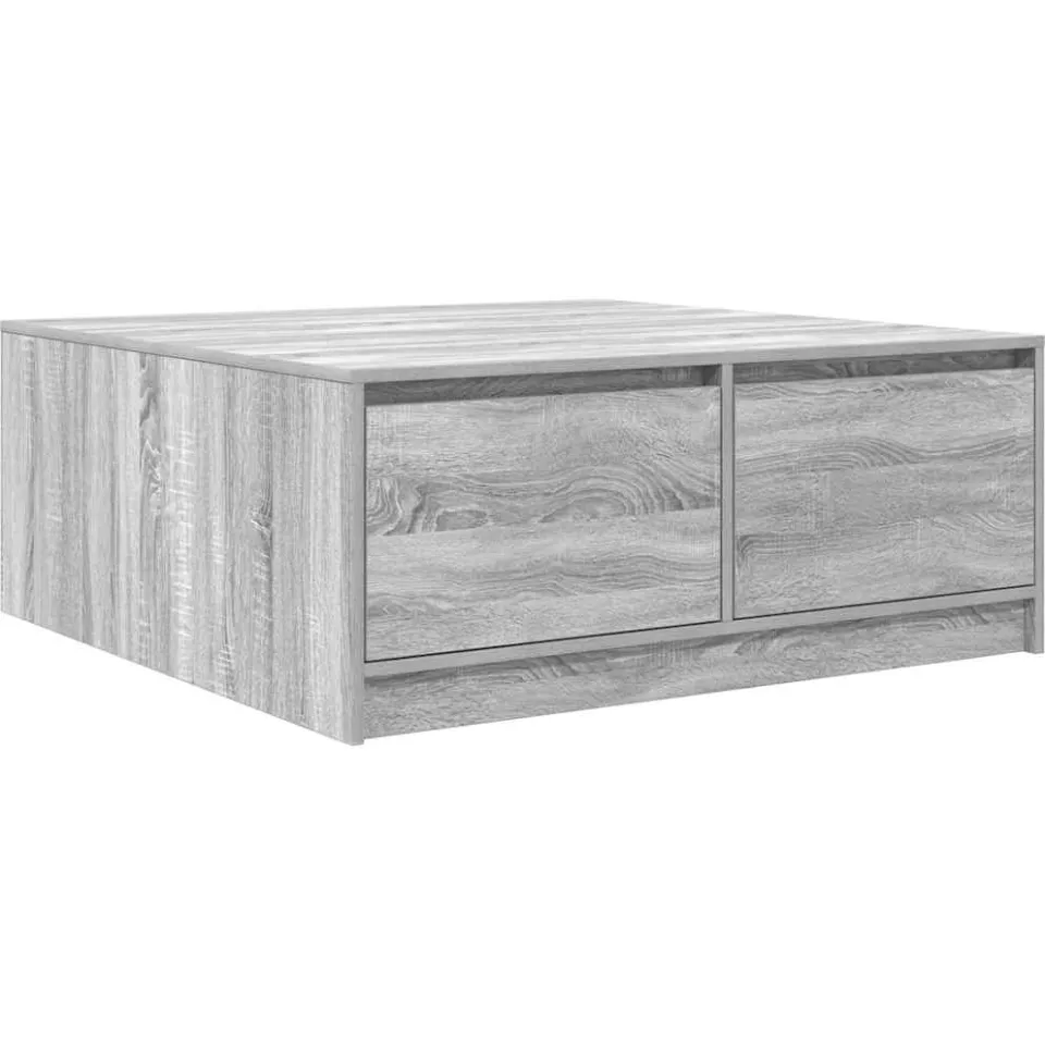 vidaXL Salontafel met lades 100x100x40 cm grijs sonoma