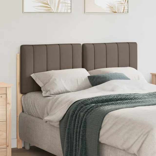 vidaXL Gestoffeerd hoofdbord Bruin en Taupe 120 cm Massief grenenhout