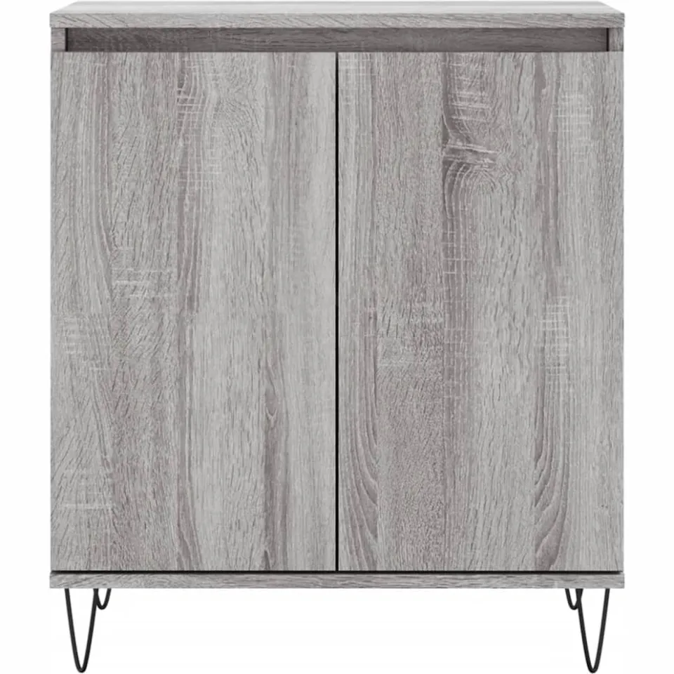 vidaXL Dressoir 60x35x70 cm bewerkt hout grijs sonoma eikenkleurig