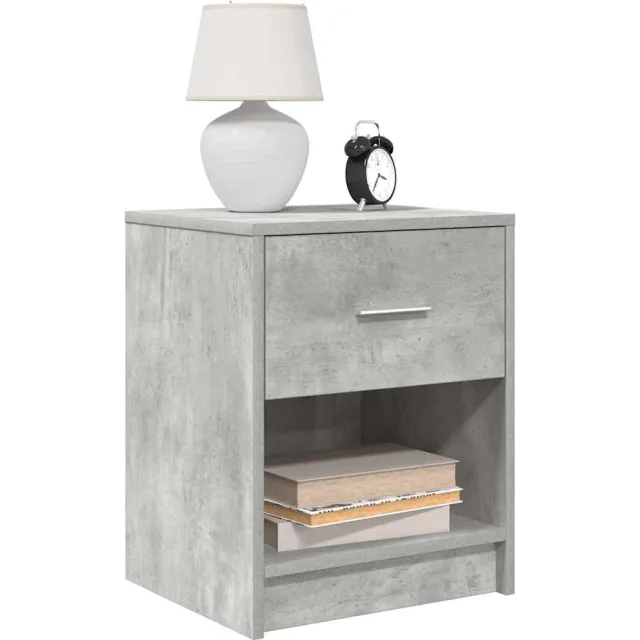 vidaXL Nachtkastjes 2 st met lade 40x34x50 cm betongrijs Bruin