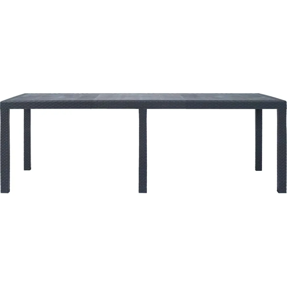 vidaXL Tuintafel 220x90x72 cm rattan-look kunststof antraciet, foto 2