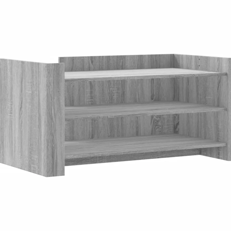 vidaXL Salontafel 100x50x50 cm bewerkt hout grijs sonoma eikenkleur, foto 3